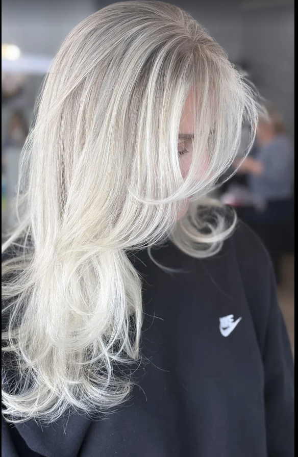 Icy blonde color work by Visage Hair Salon